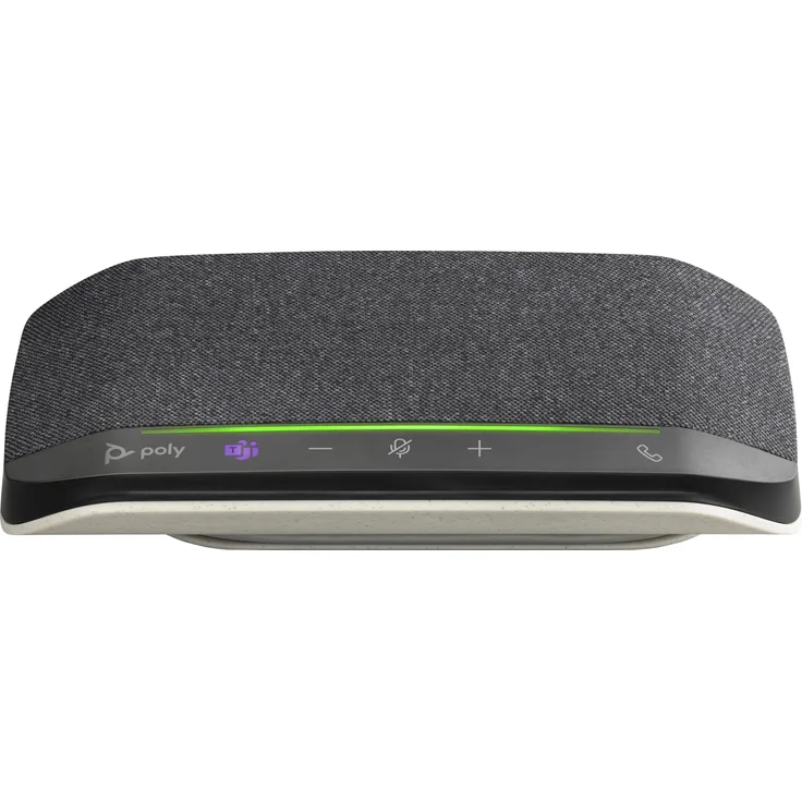 HP Poly Sync 10-M Microsoft Teams-e USB-A USB-C Freisprecheinrichtung (77P34AA), Home Office Konferenzlautsprecher mit steuerbarem Mikrofonarray, Hi-Fi-Audio, berührungsempfindlichen Bedienelementen, IP64, USB-Anschluss, schwarz
