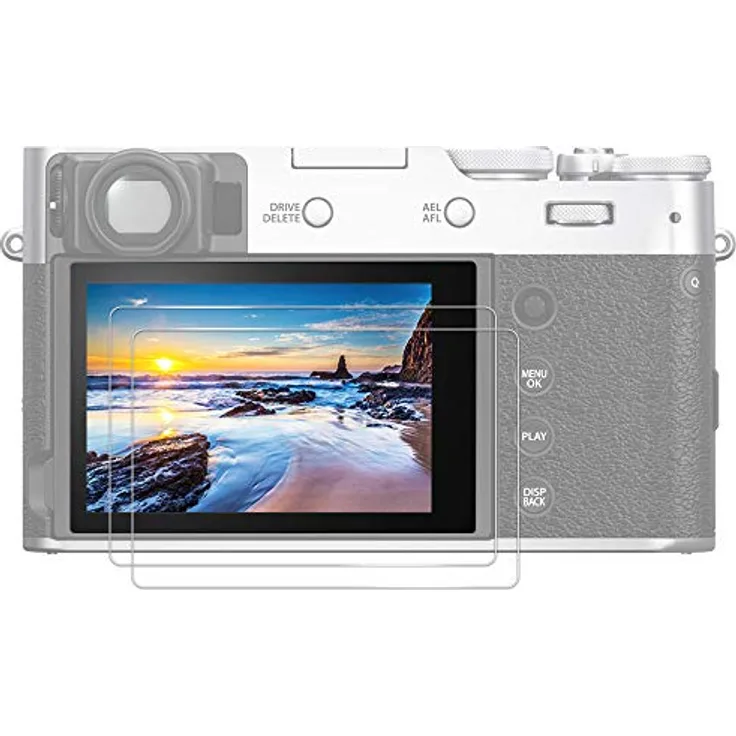 JJC Displayschutzfolie für Fujifilm X-T50, X-T30II, X-T30 III, X-T30, X-T20, X-T10, X-T100, X-E3 – 2 Stück, ultradünn, HD, kratzfest, bruchsicher, blasenfrei