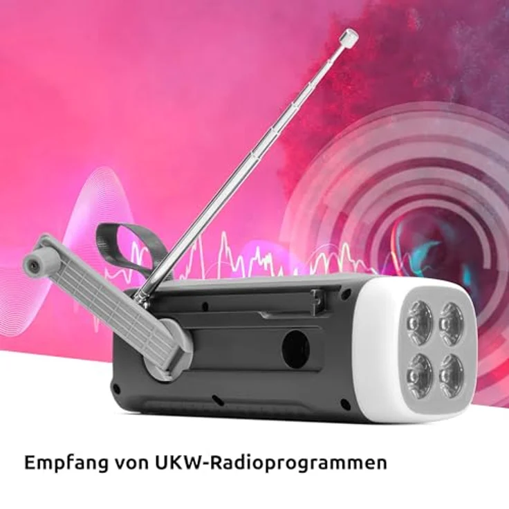 TechniSat Viola Kurbelradio, Notfallradio mit Solar & Kurbel, 4500 mAh, UKW, Bluetooth 5.3, Powerbank-Funktion, LED Taschenlampe – Bild 3