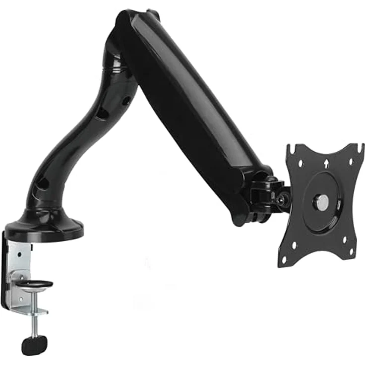 RICOO Monitor Tischhalterung für Monitore Monitorhalterung TS6511 Gasfeder Monitorständer Schwenkbar Neigbar Höhenverstellbar Schreibtisch Bildschirmständer Tisch Ständer Monitorhalterungen VESA 75x75 100x100 / Schwarz – Bild 2