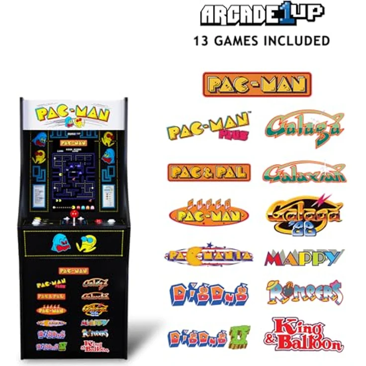 Arcade1Up PAC-MAN Classic Slim Edition, Arcade-Spielkonsole mit 15.6 Zoll LCD und 12 integrierten Spielen – Bild 2