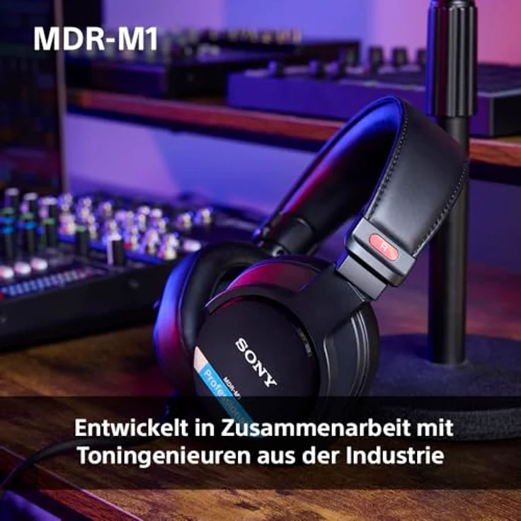Sony MDR-M1 Studio-Kopfhörer mit geschlossenem Rücken - kabelgebunden, Ultra-Breitband-Wiedergabe (5Hz-80kHz), leicht (216g), 2 abnehmbare Kabel, schwarz – Bild 5