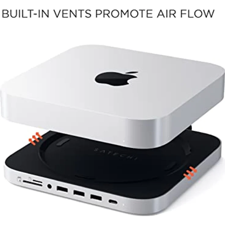 Satechi Stand Hub für Mac Mini, silber (ST-ABHFS) – Bild 5