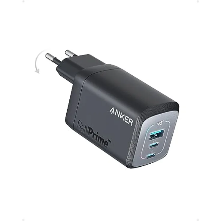 Anker 100W USB-C Ladegerät Prime GaN Netzteil, 3-Port PPS Schnellladegerät, Kompatibel mit MacBook Pro/Air, Pixelbook, iPad Pro, iPhone15/Pro, Galaxy S23, Note20 - Kleines klappbares Design