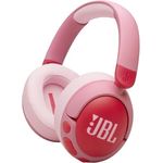 JBL Junior 470 NC, Kabellose Over-Ear Bluetooth-Kopfhörer mit Active-Noise-Cancelling für Kinder, Mikrofon, 50 h Wiedergabe, Safe Sound, geringer Lautstärke, Simpler Bedienung und Stickern, Pink