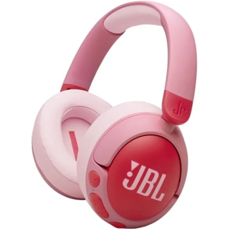 JBL Junior 470 NC, Kabellose Over-Ear Bluetooth-Kopfhörer mit Active-Noise-Cancelling für Kinder, Mikrofon, 50 h Wiedergabe, Safe Sound, geringer Lautstärke, Simpler Bedienung und Stickern, Pink – Bild 1