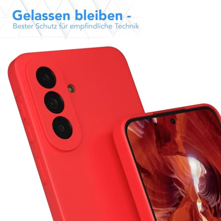 EAZY CASE Silikonhülle für Galaxy A57, mattrote stoßfeste Schutzhülle mit Kameraschutz, dünn und leicht, TPU Phone Bumper – Bild 4