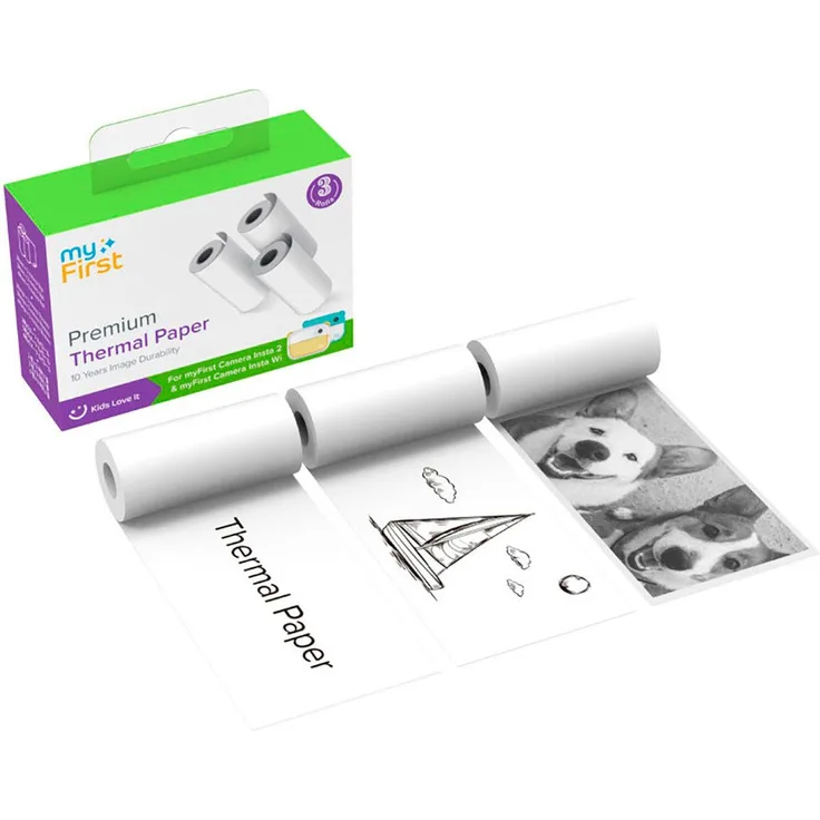 myFirst Fotopapier Thermopapier für myFirst Insta Wi & Insta 2 - Scharfe Bilddichte, 10 Jahre Haltbarkeit, glatte Oberfläche