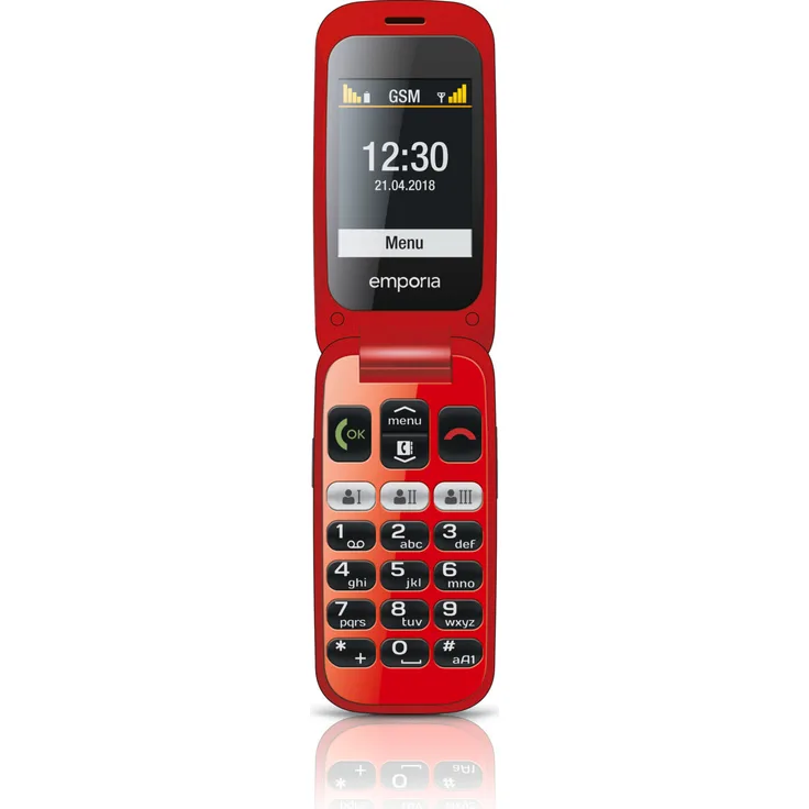 Emporia emporiaONE 2.4" Seniorentelefon, Schwarz, Rot, Notruffunktion, IP54 Schutz