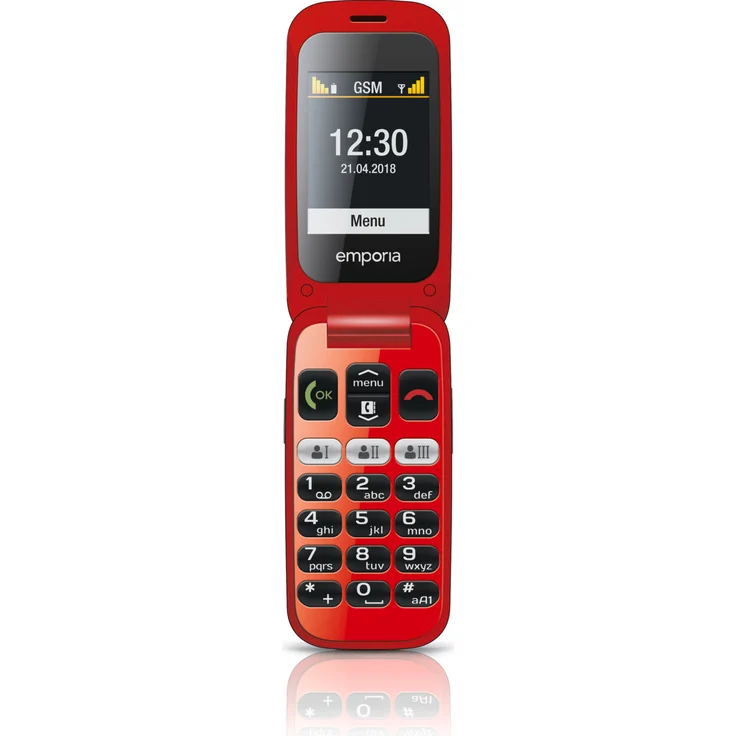 Emporia emporiaONE 2.4" Seniorentelefon, Schwarz, Rot, Notruffunktion, IP54 Schutz