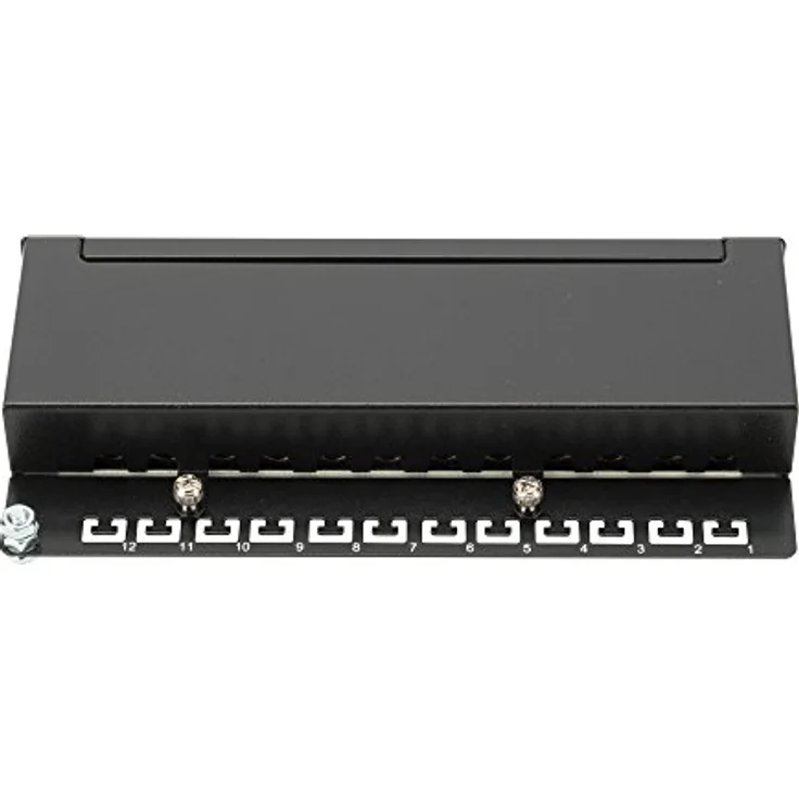 Digitus DN-91612SD-EA 12 Port Netzwerk-Patchbox CAT 6a, 1 HE, Schwarz (RAL 9005), vollgeschirmte RJ45-Buchsen für optimale Performance – Bild 6