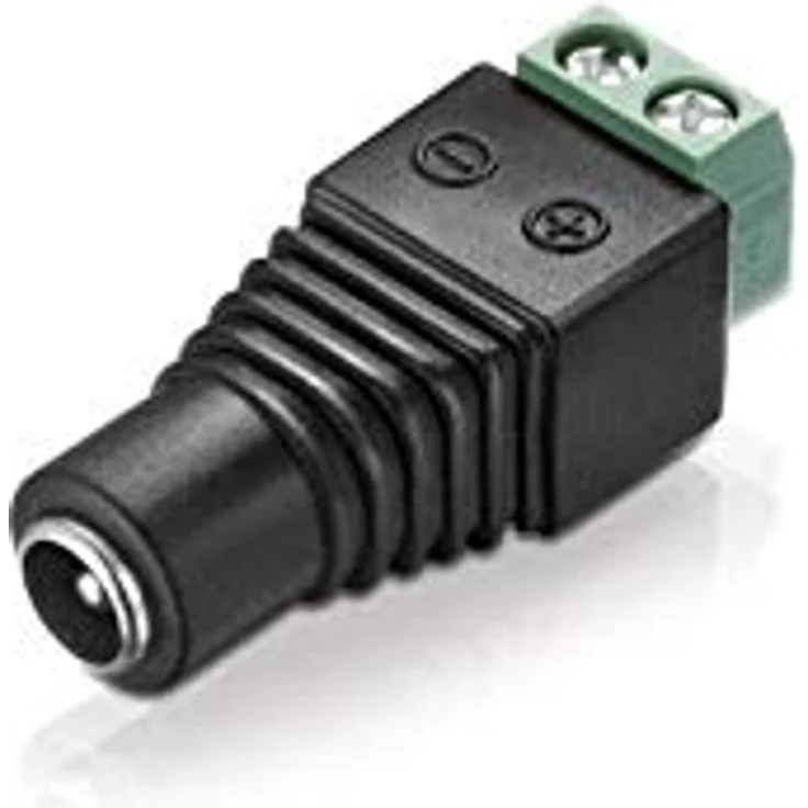 Niedervolt Adapter (Terminalblock 2-polig auf DC-Hohlbuchse), 5,5x2,1mm, schwarz – Bild 2