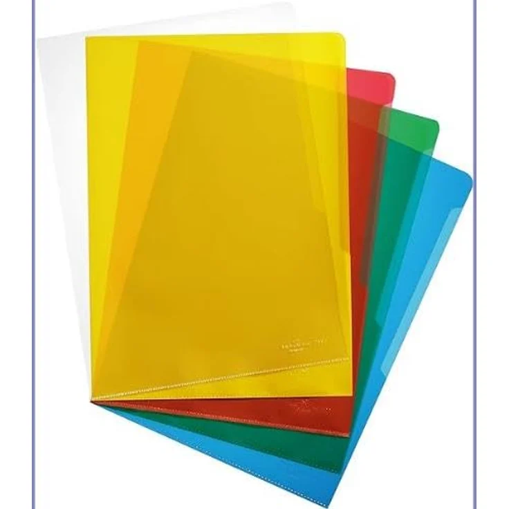 DURABLE Präsentationsordner DURABLE Sichthülle A4 hoch PP 0,12mm farbsort. 100 Stück, Polypropylen, 20 x grün gelb rot transparent blau glänzend – Bild 4