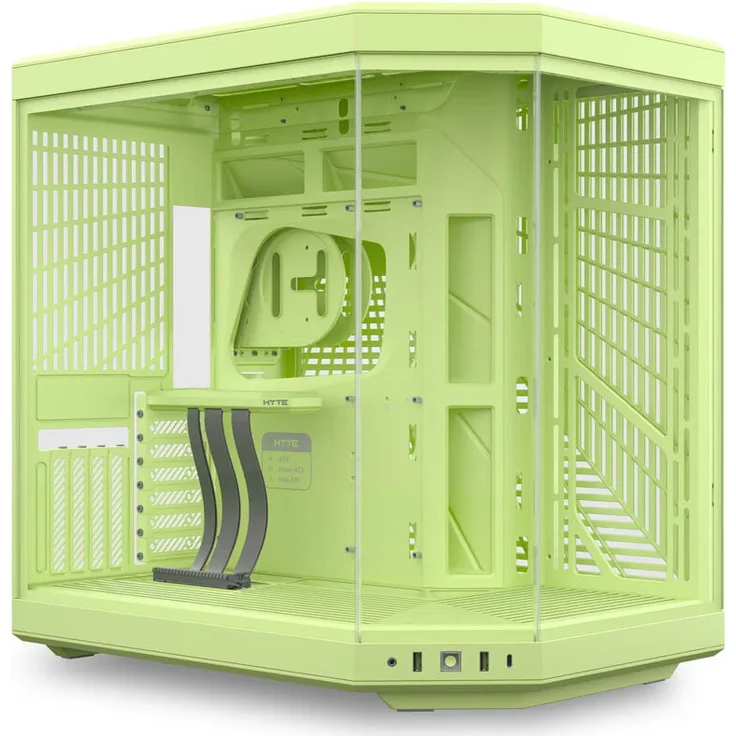 HYTE Y70 PC-Gehäuse, Midi-Tower E-ATX mit Tempered Glass, 4-Slot GPU, dual-chamber, matcha milk