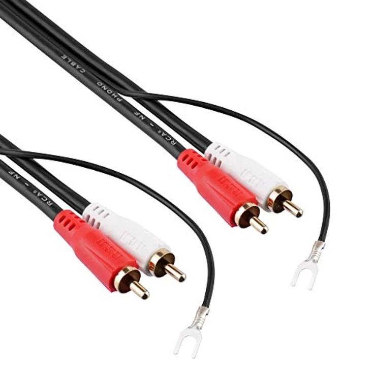 RCA Cinch Kabel | Phono Kabel für Plattenspieler | Cinch Kabel 1,5 m | Audio Kabel mit vergoldeten Kontakten | Für die heimische HiFi Anlage und das Heimkino | RCA Kabel 1,5m Schwarz – Bild 1