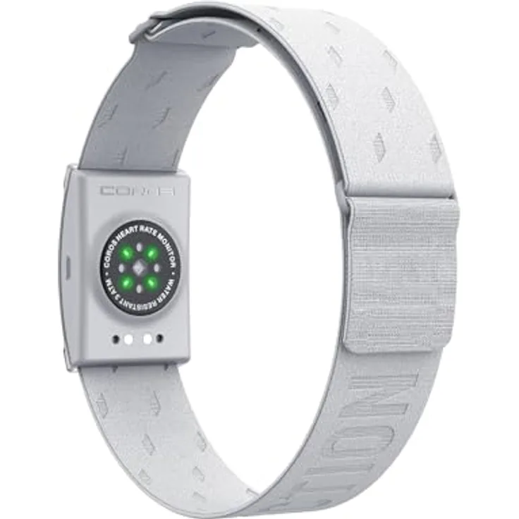 Coros Heart Rate Monitor, Pulsgurt mit optischem Mehrkanalsensor und 38 Stunden Batterielaufzeit, Grau