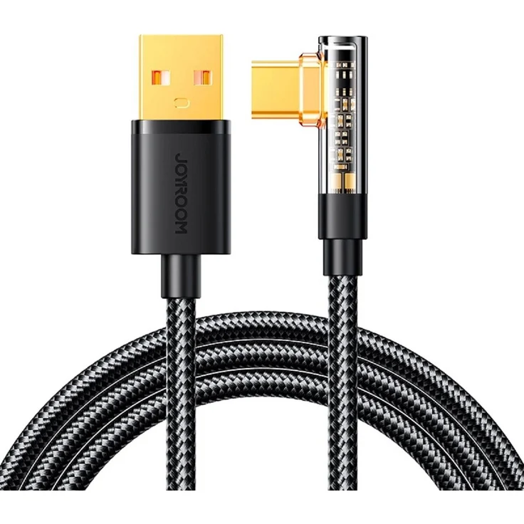 Joyroom S-UC027A6, Gaming-Kabel USB-C (gewinkelt) zu USB-A (gerade), 3A, 1,2 m, Schwarz