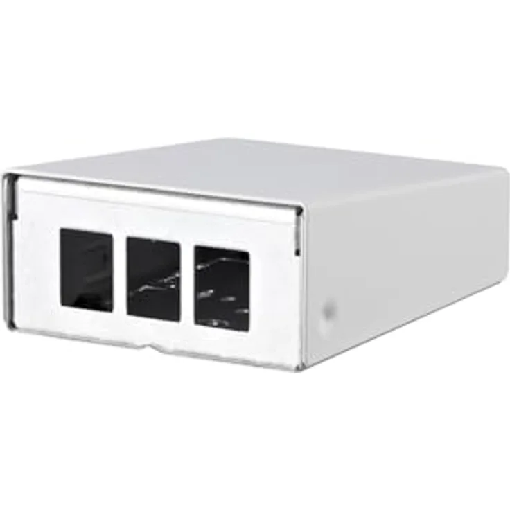 METZ CONNECT Keystone AP-Gehäuse 3 Port reinweiß RAL9010, stabiles Stahlblechgehäuse, unbestückt