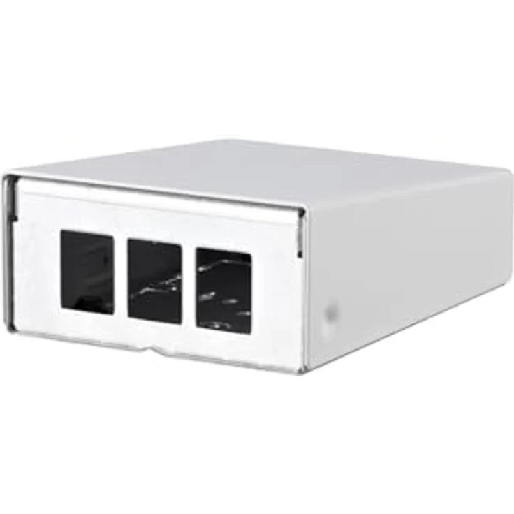 METZ CONNECT Keystone AP-Gehäuse 3 Port reinweiß RAL9010, stabiles Stahlblechgehäuse, unbestückt – Bild 1