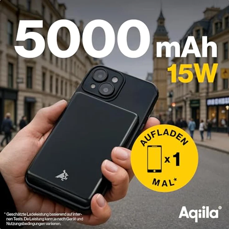 Aqiila Powerbank Powerbird QB5, 20 W Akku-Recharger mit 5000 mAh, Schwarz – Bild 2