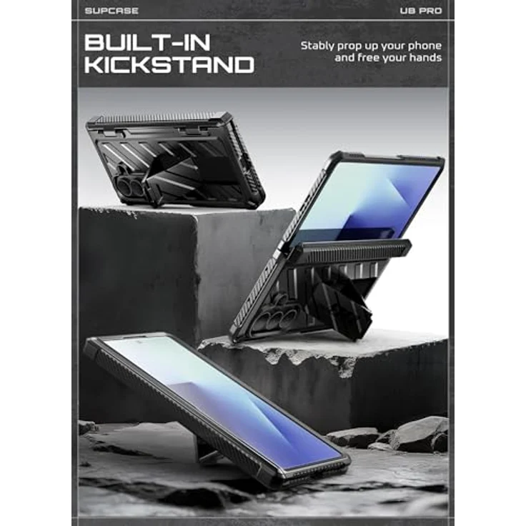 SUPCASE Galaxy Z Fold 7 Hülle (UB Pro) mit integriertem gehärteten Glasschutz, robustem Scharnierschutz und Ständerfunktion, Schwarz – Bild 4
