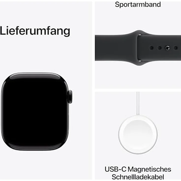 Apple Watch Series 11 Cellular, 42 mm, Aluminiumgehäuse Diamantschwarz, Sportarmband Schwarz - M/L – Bild 6
