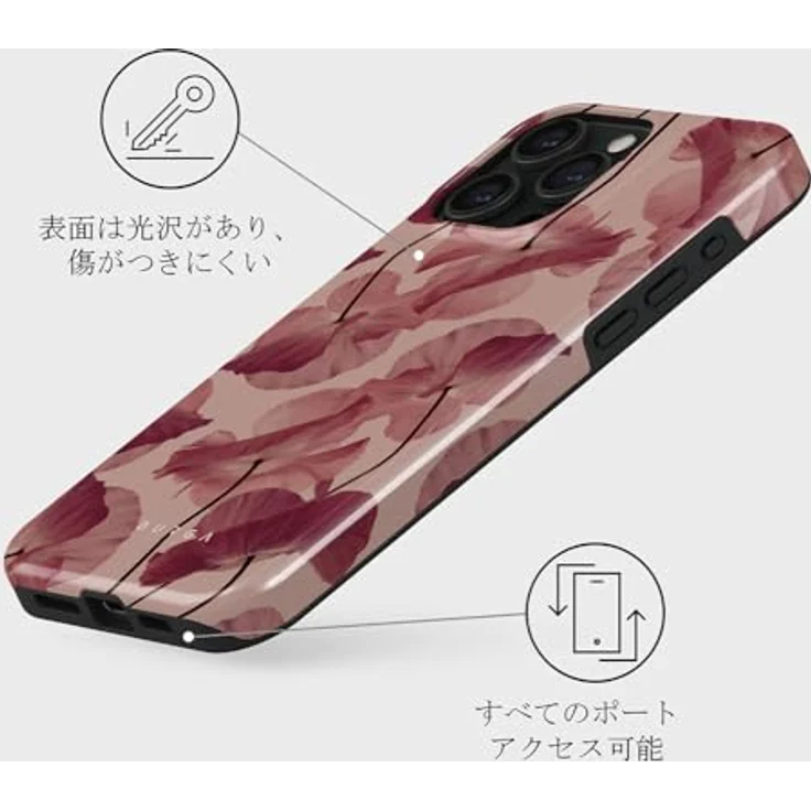 Burga Tender Kiss Case für Apple iPhone 15 Pro, Smartphone Hülle aus TPU und Silikon, rot mit erhöhten Rändern zum Schutz von Kamera und Bildschirm – Bild 3