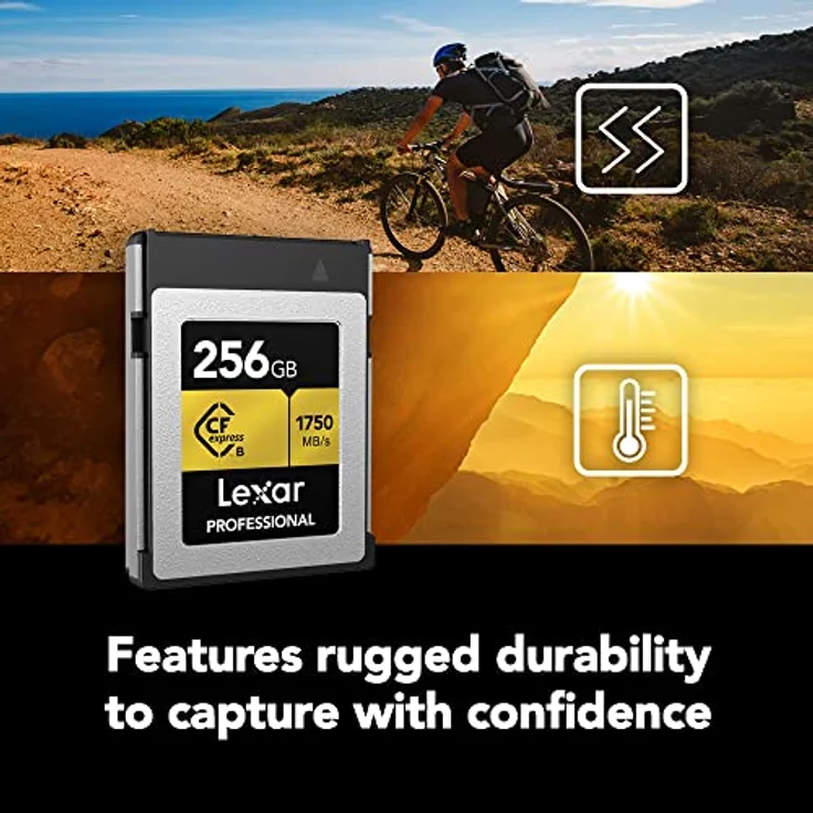 Lexar Professionelle CFexpress Typ B Speicherkarte 256 GB, Gold-Serie, bis zu 1750 MB/s lesen, Rohe 8K-Videoaufnahme, unterstützt PCIe 3.0 und NVMe (LCXEXPR256G-RNENG) – Bild 5