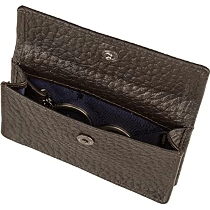 BRAUN BÜFFEL Schlüsseletui aus echtem Leder YANNIK - Schlüsseltasche Slim mit Druckknopf - Braun – Bild 3