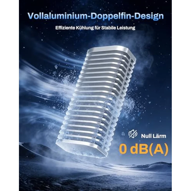 TERRAMASTER D1 SSD Pro M.2 NVMe-Gehäuse, 80 Gbit/s, bis 7061 MB/s, Vollaluminium, lüfterlos, USB 4, Thunderbolt 5/4/3, kompatibel bis 8 TB – Bild 2