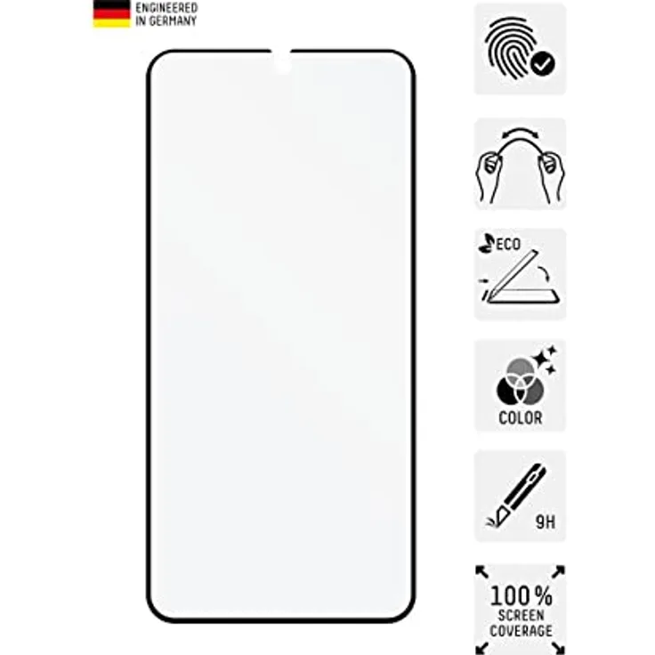 Displex Pro Touch Glass für Samsung S22/S23, hartes Panzerglas (9H), Montagerahmen, Kratzer-resistentes Tempered Glass, High-Tech Anti-Fingerprint-Beschichtung, Case Friendly