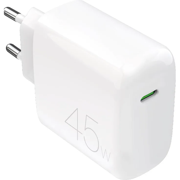 Puro Prolite 45W USB-C Ladegerät, Kompaktes Wandladegerät in Weiss mit Kurzschlussschutz