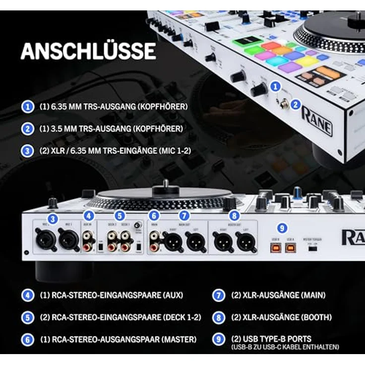 Rane ONE MKII, motorisierter DJ-Controller mit integrierter Stems-Steuerung, 29 Effekten und schicken weißen Design – Bild 8