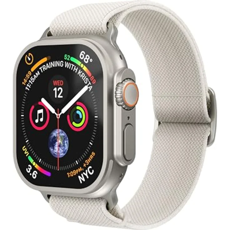 Vonmählen Classic Nylon Loop Armband für Apple Watch 40 / 41 / 42 mm, cremefarben, versandkostenfrei – Bild 1