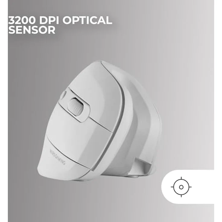 Mars Gaming MMW-ERGOPRO Weiß, Ergonomische Vertikale Kabellose Maus, Optischer Sensor 3200DPI, Huano-Schalter, 2.4GHz Kabelloser Empfänger, Multi-Plattform Support – Bild 3