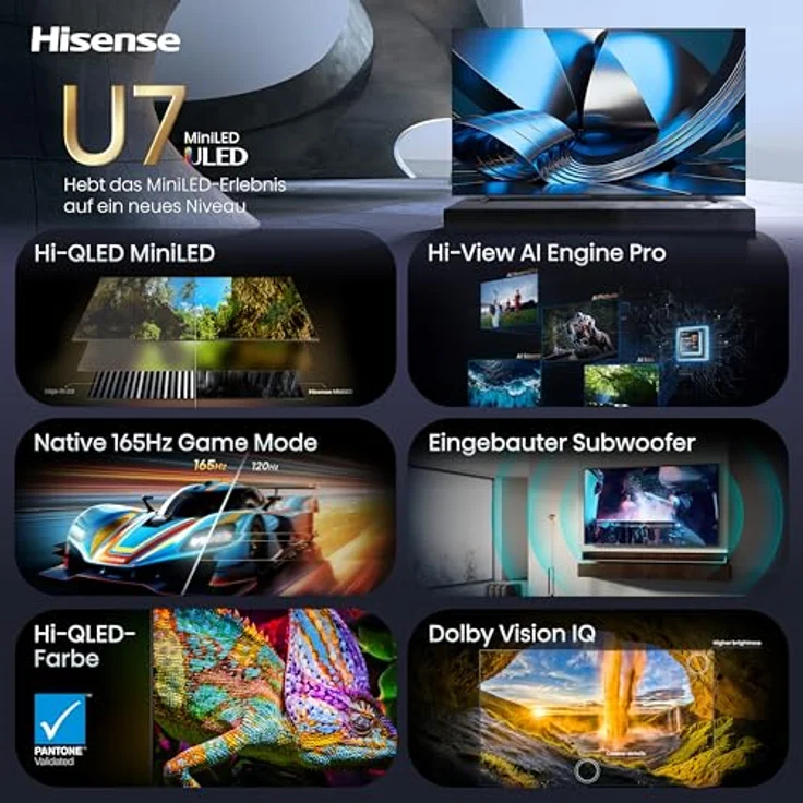HISENSE 100U7DSE ULED TV, 100 Zoll / 254 cm, UHD 4K, SMART TV, flach – Bild 3