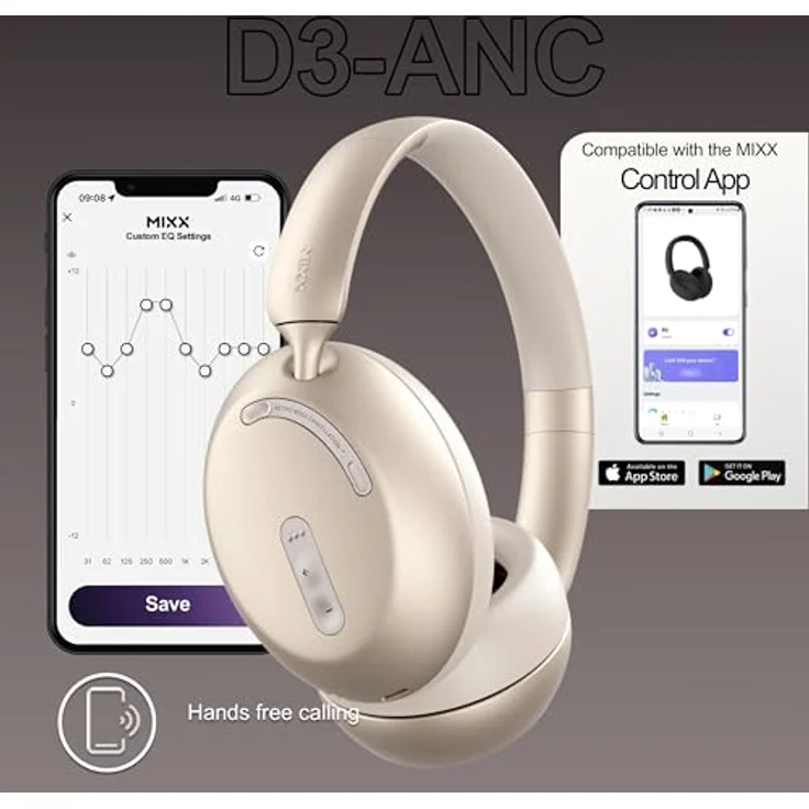 MIXX StreamQ D3, Over-Ear-Kopfhörer mit Active Noise Cancelling, bis zu 40 Stunden Laufzeit, faltbar, Siri und Google Assistant kompatibel – Bild 5