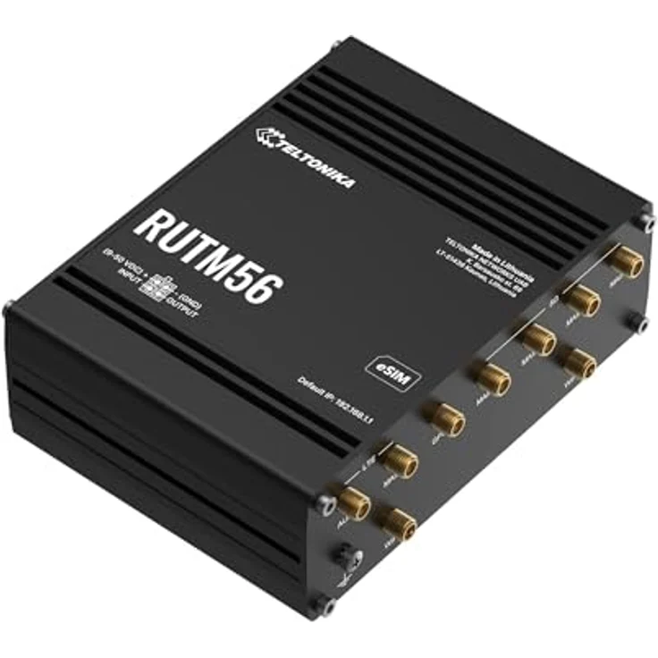Teltonika RUTM56, leistungsstarker Router mit 5G/4G Unterstützung, Dual-Band Wi-Fi 5 und 4-Port-Switch, Schwarz – Bild 1
