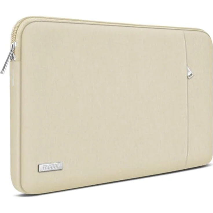 TECOOL 13,3 Zoll Laptop Tasche Hülle für MacBook Air/Pro, Wasserdicht mit Polsterschaum, Beige – Bild 1
