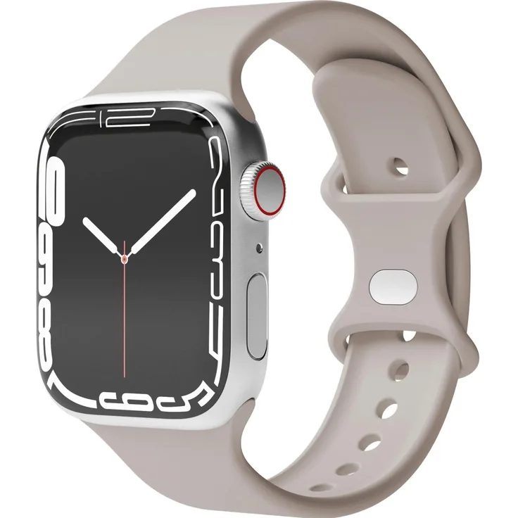 Vonmählen Classic Band Light Gray, Uhrenarmband aus Silikon für Apple Watch 42/44/45/49mm, Beige