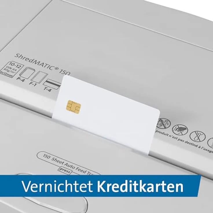 Dahle ShredMATIC 150, Aktenvernichter mit Partikelschnitt P-4, 4 x 12 mm, bis 150 Blatt, lichtgrau, 24-Liter-Schnittgutbehälter – Bild 7