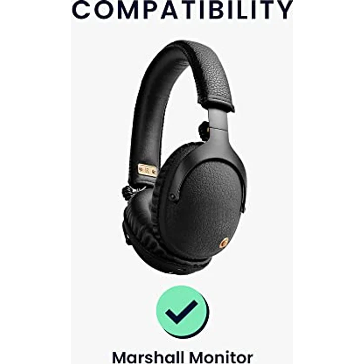 kwmobile 2X Ohrpolster kompatibel mit Marshall Monitor - Kopfhörer Polster aus Kunstleder für Over Ear Headphones – Bild 2