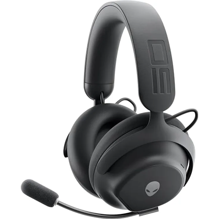 Alienware Pro Wireless Gaming-Headset - 50 mm Graphen-Treiber, KI-Geräuschunterdrückung, Hybrid ANC, bis zu 75 Stunden Akkulaufzeit, Dark Side of The Moon