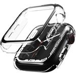 VONMÄHLEN Thin Case - Schutzhülle für Apple Watch Serie 8 + 9, 45mm, Transparent, Rundumschutz mit Anti-Gilb-Schutz für originalen Look