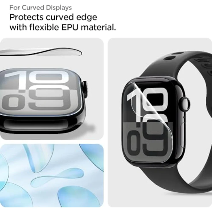 Spigen Eliteshield EZ Fit 2 Pack, Bildschirmschutzfolie für Apple Watch 11/10, transparent, 46mm – Bild 5