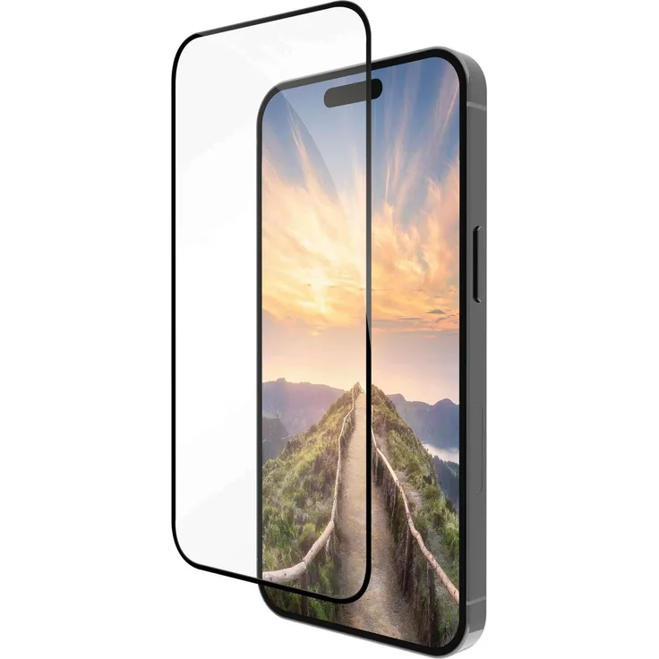 dbramante1928 eco-shield für iPhone 16 Pro Max, Displayschutzfolie aus 100% recyceltem Kunststoff, Schwarz, Transparent, antimikrobiell, Anti-Fingerabdruck