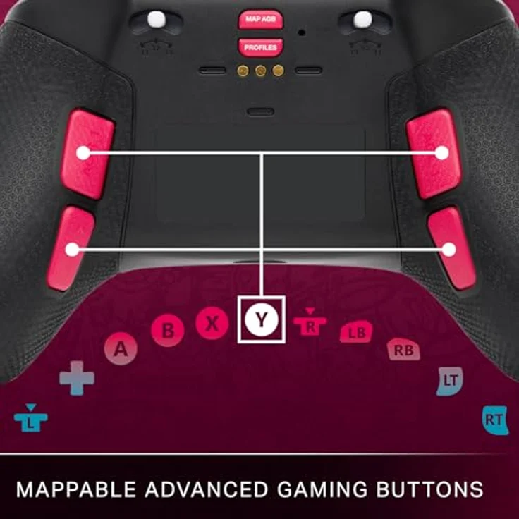 PowerA Wireless Controller - Fortnite Special Edition, kabelloser Gaming Controller mit 30 Stunden Akkulaufzeit, rot/weiss für Xbox Series X, Xbox One S, Xbox Series S, Xbox One X und Windows – Bild 6