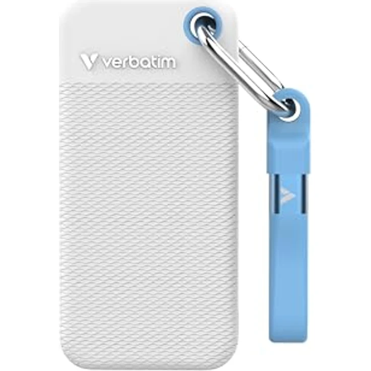 Verbatim Pocket SSD 1TB, Externe SSD mit USB 3.2 Gen 2, hohe Leserate bis 1000 MB/s, Weiss/Blau – Bild 2