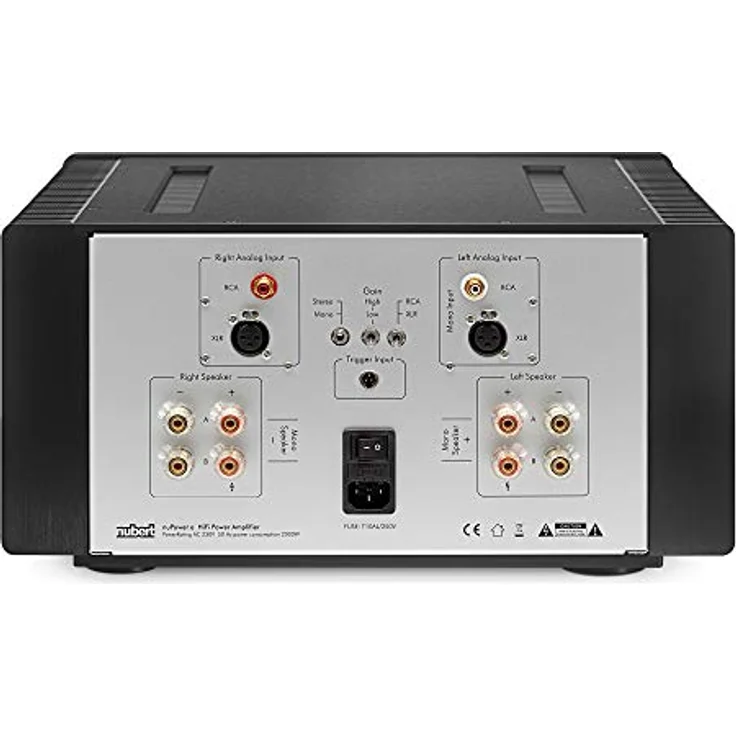 Nubert nuPower A | Schwarze 2 Kanal Endstufe | vollsymmetrischer Analogverstärker | schaltbare High End Endstufe Mono (1 x 2200 W) oder Stereo (2x 1150W) | Class-AB Endverstärker – Bild 3