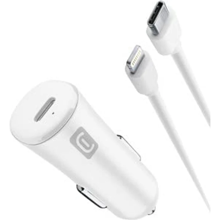Cellularline - Kfz-Ladegerät für Zigarettenanzünder 12/24 V USB-C-Ausgang 20 W - Schnellladung für iPhone 8 und höher mit USB-C auf Lightning-Kabel inklusive – Bild 1